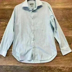 Michael Kors Men’s Blue Button Down Collared Shirt Size Medium